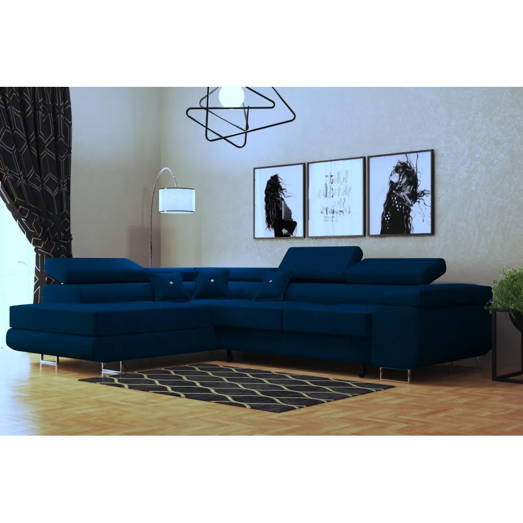 Corner Sofa Bed MEGHAN Velvet