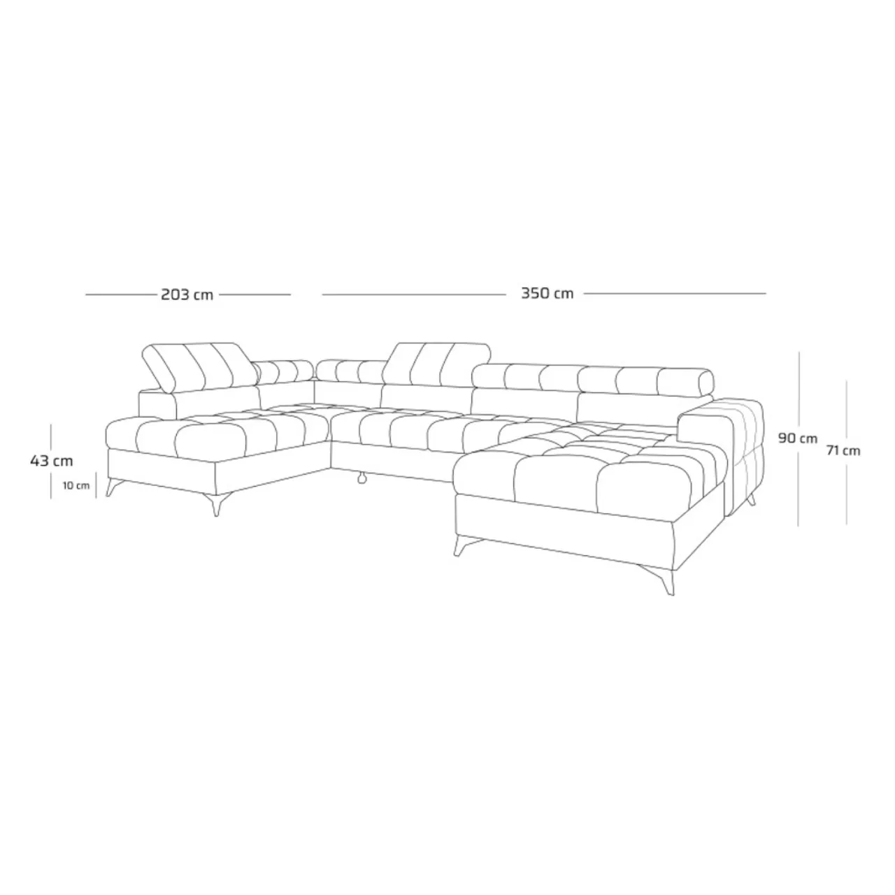 Corner Sofa Bed Pudding U - Image 5